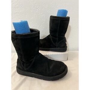 UGG Roslynn 1889 Womens Black Suede Leather Sheepskin Winter Boots Sz 8 Full Zip